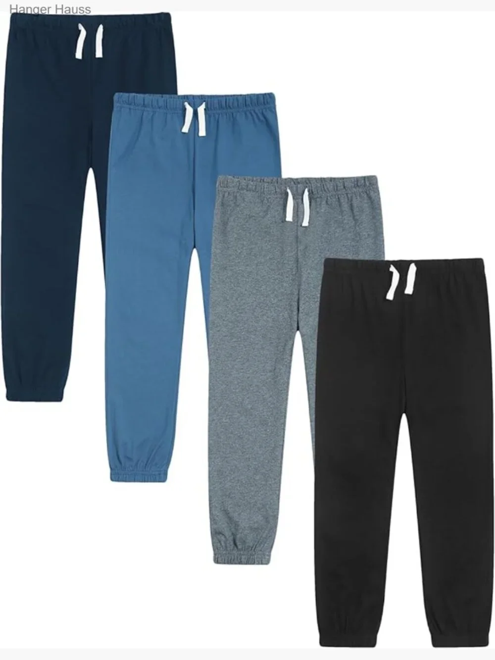 4-Pack Toddler Boys Girls Cotton Pants Lightweight Trousers Drawstring